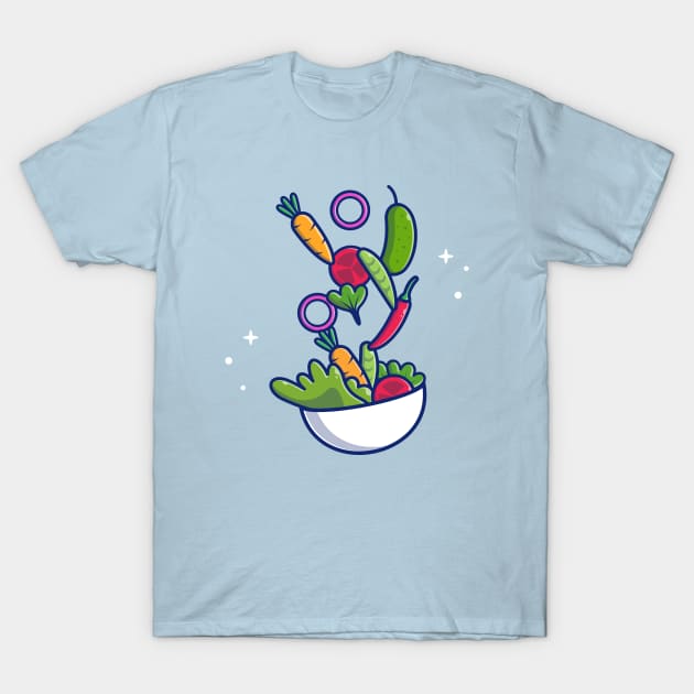 Vegetable Salad Cartoon T-Shirt by Catalyst Labs